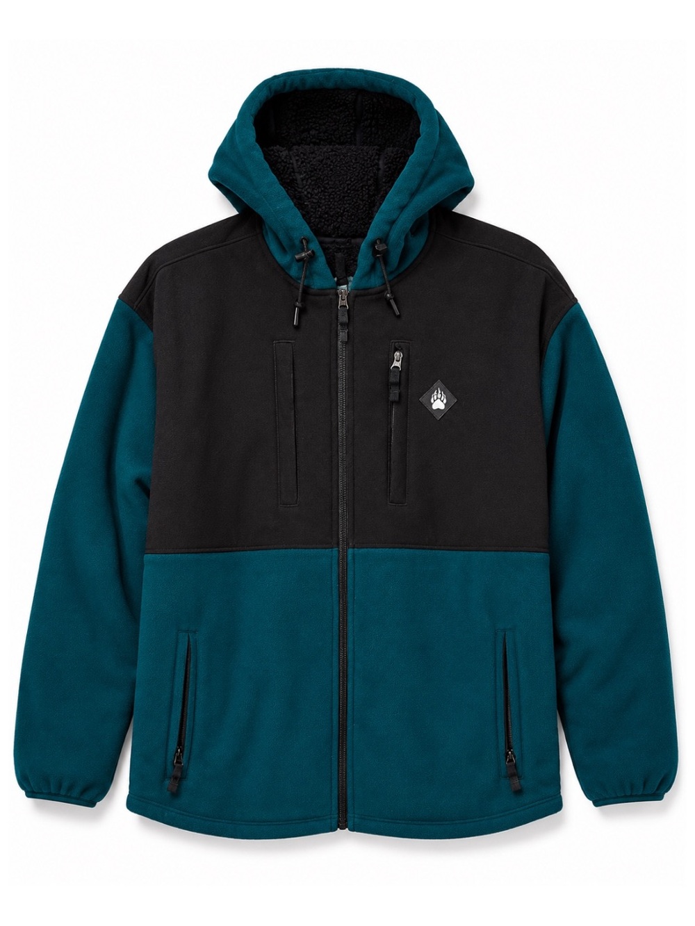 Alaskan Hardgear Duluth Trading Co AKHG Bear Hide Black Teal Fleece Jacket 2XL